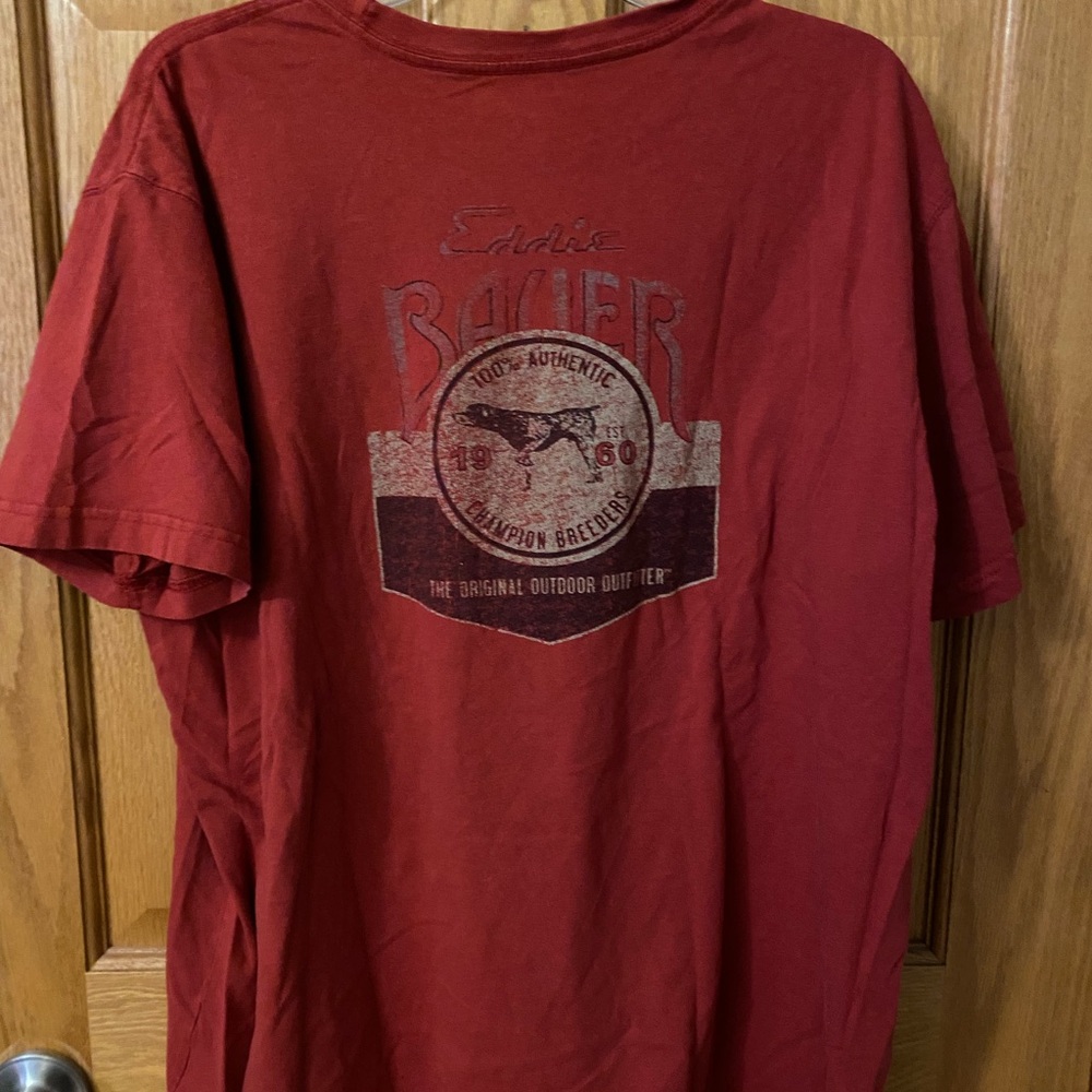 Eddie Bauer Men's Red Outdoor Graphic Tee